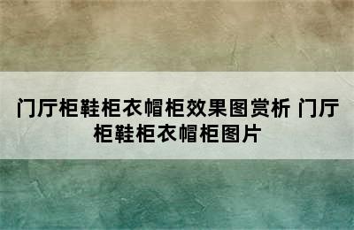 门厅柜鞋柜衣帽柜效果图赏析 门厅柜鞋柜衣帽柜图片